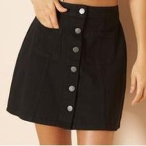 Garage Button Up Denim Skirt